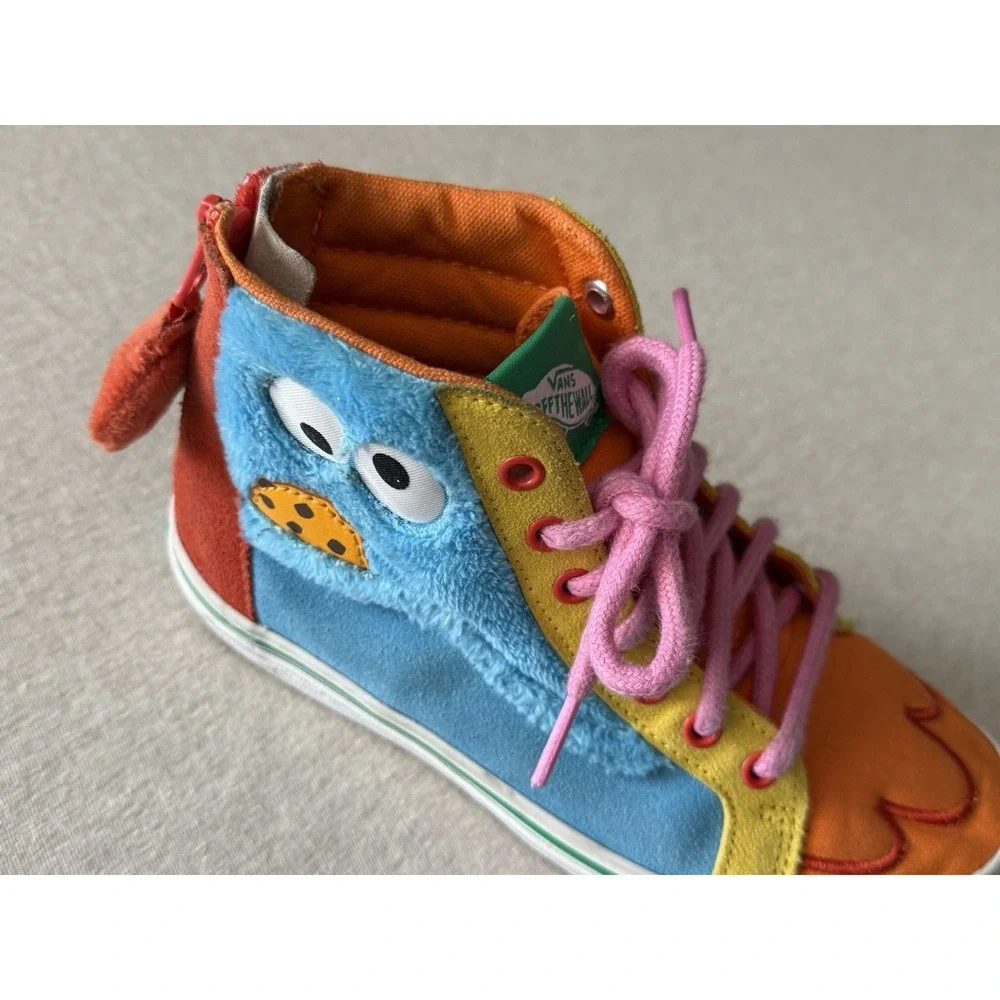 Vans x Sesame Street Toddler Sz 3 Multi Color Zip Casual Shoes SK8-Hi-C4PBMC-SZ